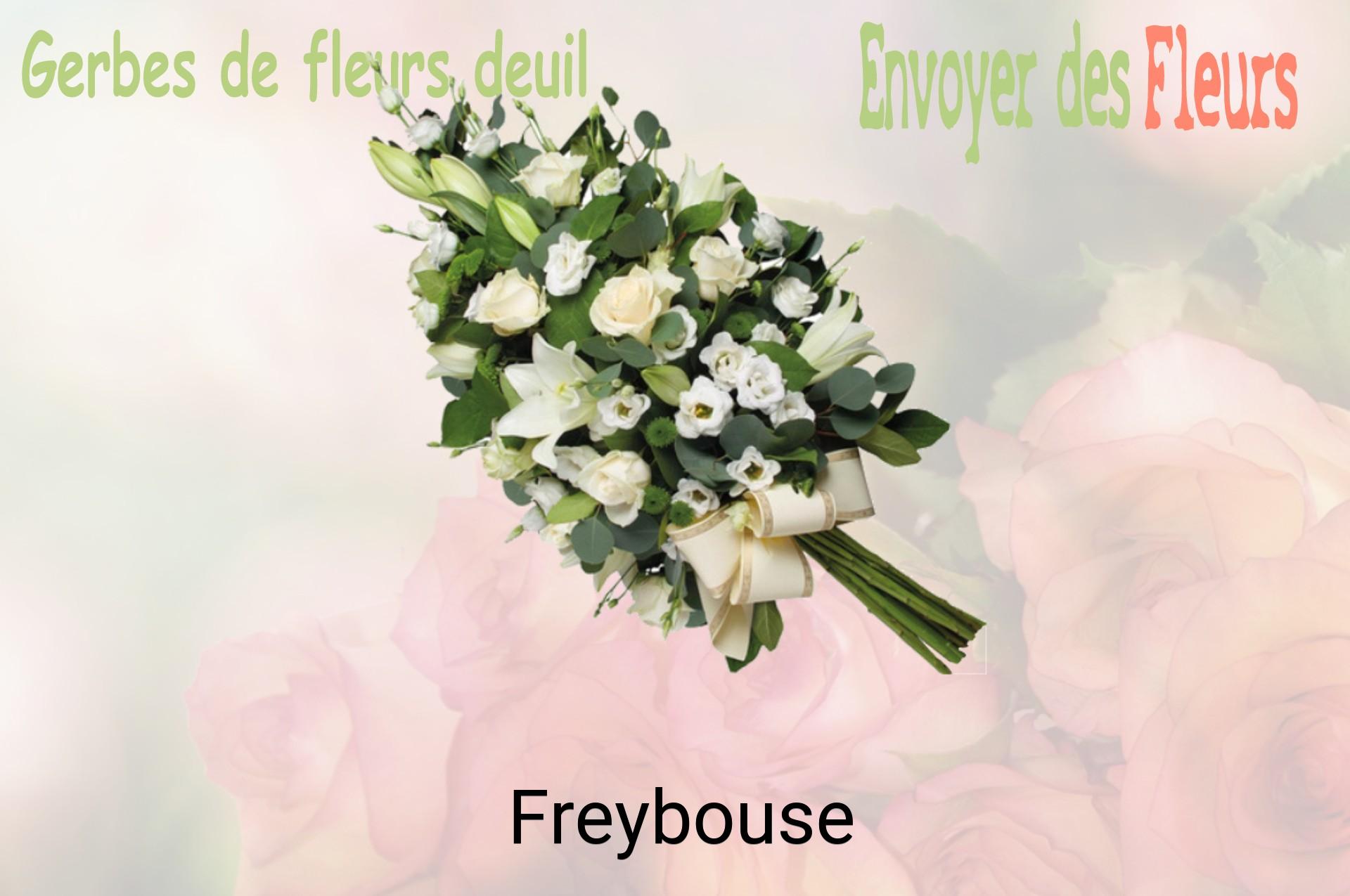 Gerbe de fleurs de deuil livrée à Freybouse